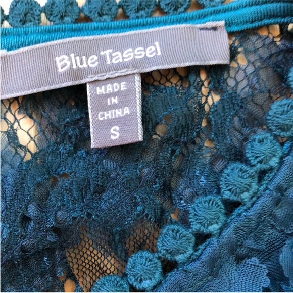 Anthropologie Blue Tassel Floral Semi
Sheer Sleeveless Top - Picture 5 of 5